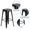 Merrick Lane Elba Series Metal Stool with Powder Coated Finish and Integrated Floor Glides